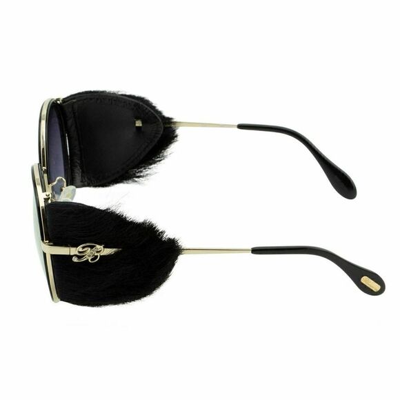 New Blumarine Women Black-Gold Sunglasses 40th Anniversary  Après Ski, Faux-Fur main image 5